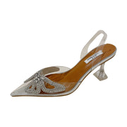 Pointed Toe Toe Cap Transparent Rhinestone Bow Crystal Women's Shoes