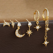 XINGX Chain Tassel Earrings Six Mans XINGX Month Fashion Zircon Stud Earrings For Women Eardrop Jewelry