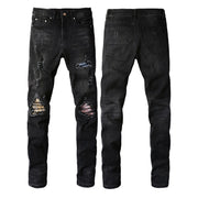 Hole & Patch Jeans Men's Slim Fit Skinny Pants
