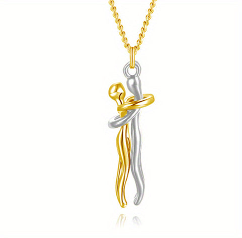 Love Hug Necklace Unisex Men Women Couple Jewelry Simple Temperament Clavicle Chain Valentines Day Lover Gift