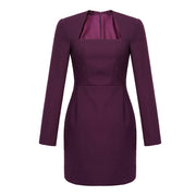 Autumn And Winter Women's Elegant Square Collar Slimming Dress