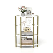 4-Tier Corner Open Shelf,Bookcase Freestanding Shelving Unit,Plant Stand Small Bookshelf For Living Room, Home Office, Kitchen, Small Space