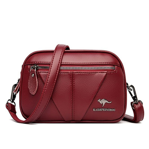 Cowhide Soft Leather Fashion All-match Shoulder Crossbody Small Round Bag