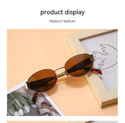 Personalized Hot Girl Metal Retro Oval Frame Sunglasses