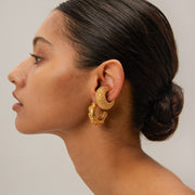 Fashion Hammered Flower Earrings For Women