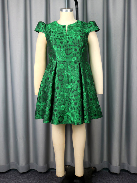 Party Commuter Comfortable A Swing Slimming Jacquard Dress
