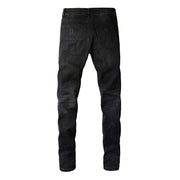 Hole & Patch Jeans Men's Slim Fit Skinny Pants