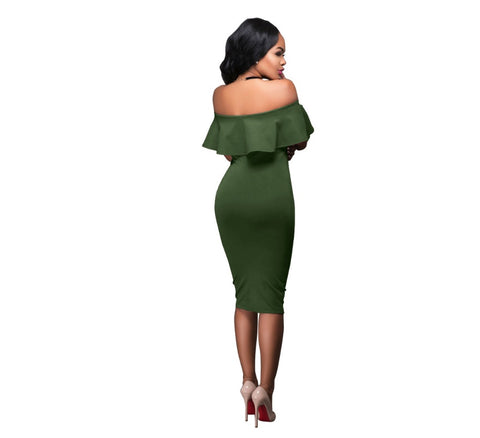 Off Shoulder Ruffles Dress