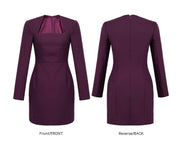 Autumn And Winter Women's Elegant Square Collar Slimming Dress