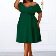 African Strapless Large Size Mom's Clothing European And American Style Dress