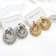 European And American Summer Fashion Simple Alloy Hollow Geometric Earrings Women