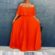 Off-shoulder Collar European And American Style Dress