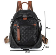 First Layer Cowhide Women's Diamond Plaid Backpack