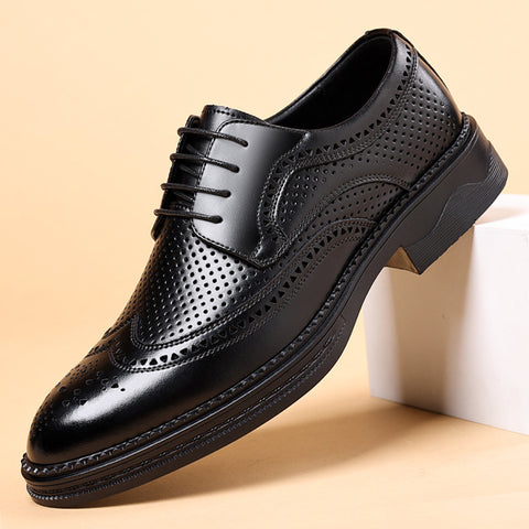 Hollow Leather Shoes Men&