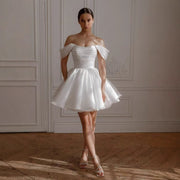 White Off-shoulder French Dress Women