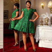 Party Commuter Comfortable A Swing Slimming Jacquard Dress