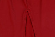 Solid color split long-sleeved maxi dress