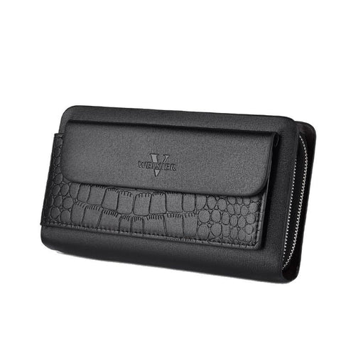 Retro Multiple Card Slots Double Zip Wallet Men