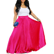 Plus Size Mid-high Waist Pleated Skirt