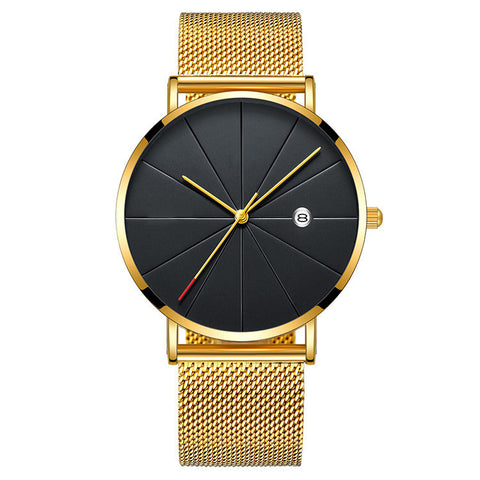 Simple calendar watch male creative waterproof quartz watch