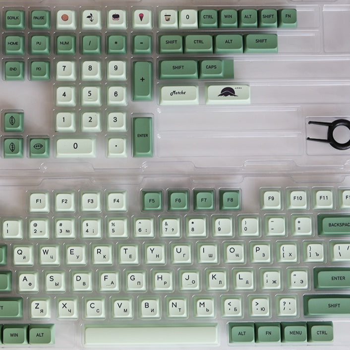 124 Key Matcha Themed PBT Sublimation Keycap