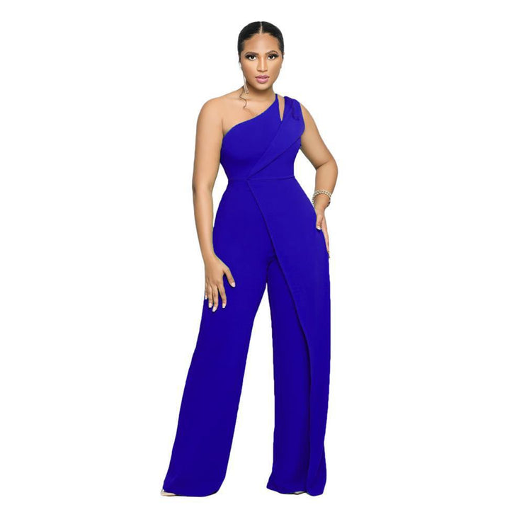 Sleeveless Suspender High-waisted Commuting Straight Jumpsuit