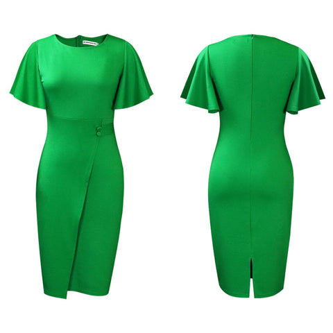 Fashionable With Side-slit Sheath Plus Size Dress