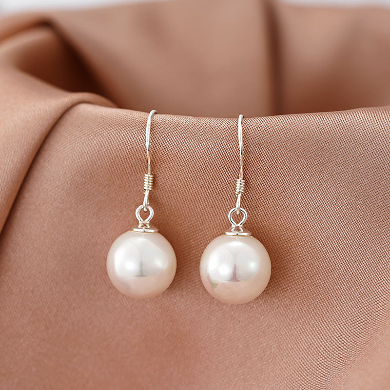 All-matching Opal Ear Hook 925 Sterling Silver Shell Pearl Earrings High-grade Female Earrings