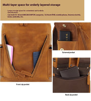 Men's Leisure Travel Large Capacity First Layer Leather Backpackage