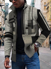 New Colorful Gradual Change 3D Button Cardigan Digital Print Coat