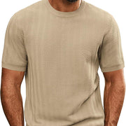 Men's Summer Hollow Breathable Sweater Solid Color T-shirt