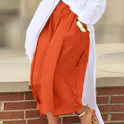 Cross-border European And American Amazon Foreign Trade New Solid Color Loose Comfort And Casual Elastic Waistband Slimming Cropped Wide-leg Pants For Women