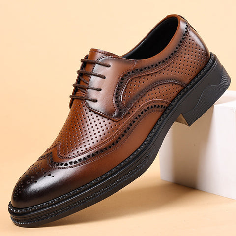 Hollow Leather Shoes Men&