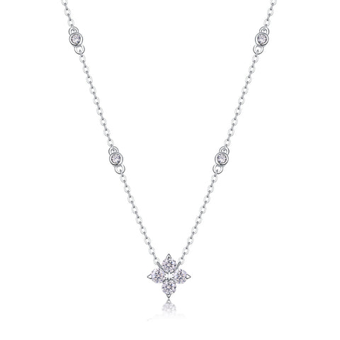 Radiant Star - A Fashionable And Luxurious Diamond Jewelry Pendant Set With Moissanite S925 Sterling Silver And Platinum Plating