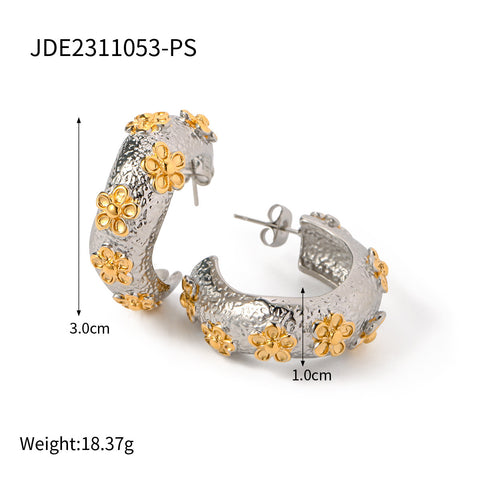 Fashion Hammered Flower Earrings For Women