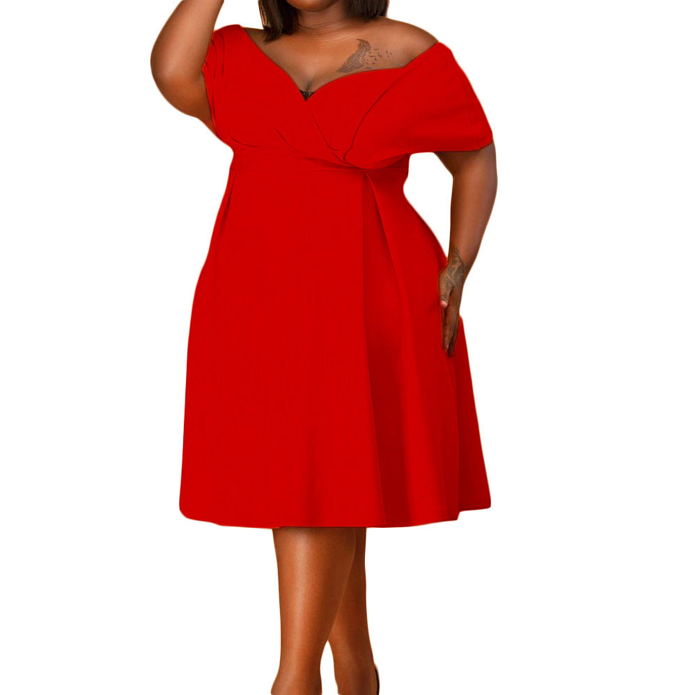 African Strapless Large Size Mom's Clothing European And American Style Dress