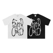 Men's Graffiti Printing Cotton Short Sleeve