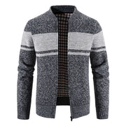 New Men's Versatile Casual V-neck Color Matching Sweater Jacket