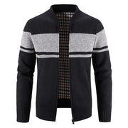 New Men's Versatile Casual V-neck Color Matching Sweater Jacket