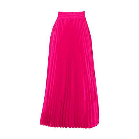 Plus Size Mid-high Waist Pleated Skirt