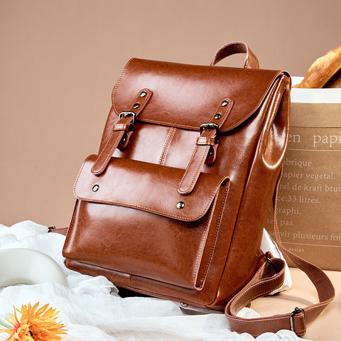 Leather Backpack Women&