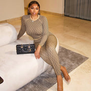Women's Round Neck Long Sleeve Jumpsuit