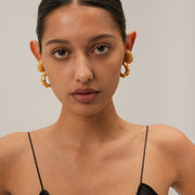Fashion Hammered Flower Earrings For Women