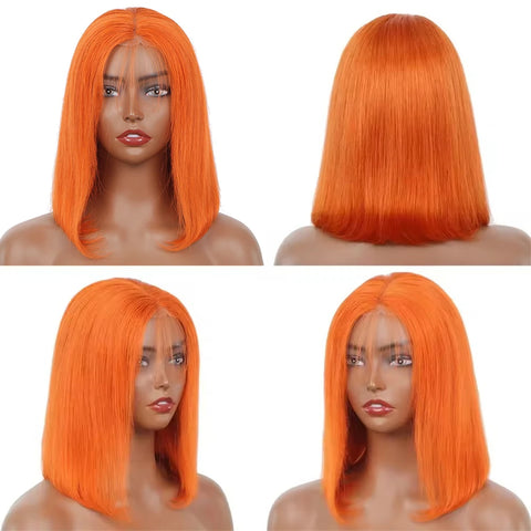 Straight Highlight Glueless Wigs Human Hair Ready To Wear 6X4 Lace Frontal Honey Blonde Short Bob Brazilian Human Hair Wig
