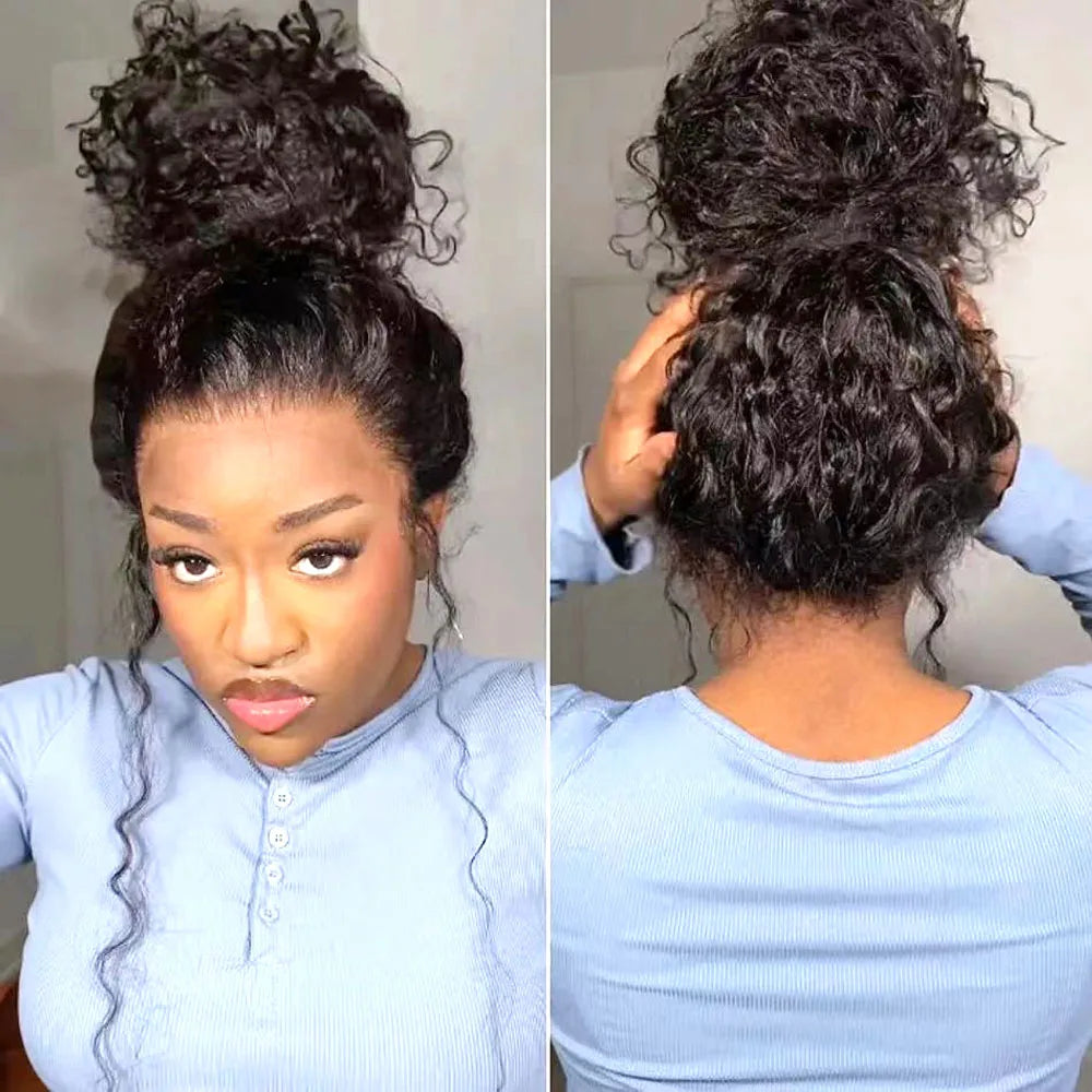 250 Density 360 Full Hd Lace Front Human Hair Wig Pre Plucked 30 Inch Glueless Wig 13X6 Deep Curly Wave Frontal Wig Human Hair
