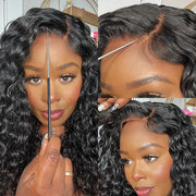250 Density Invisible Strap 360 HD Full Lace Glueless Wig Deep Wave Frontal Wig Human Hair 30 Inch Water Wave Lace Front Wig