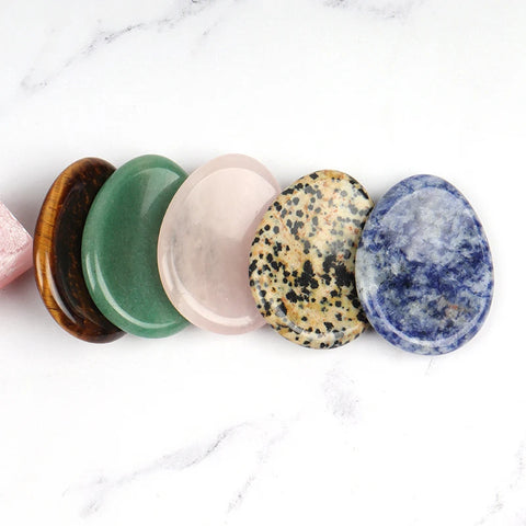 Face Gua Sha Tool Worry Thumb Stone Palm Gemstone Rose Quartz Hand Massage Skin Care Body Natural Crystal Mineral Beauty Product