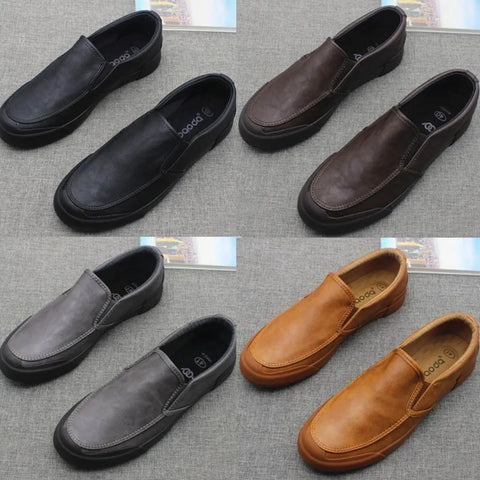Fashion Leather Men Shoes Casual Flat Men Shoes Waterproof Breathable Loafers Men High Quality Moccasins Comfortable Hot Sale
