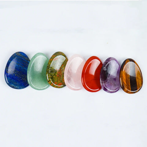 Face Gua Sha Tool Worry Thumb Stone Palm Gemstone Rose Quartz Hand Massage Skin Care Body Natural Crystal Mineral Beauty Product