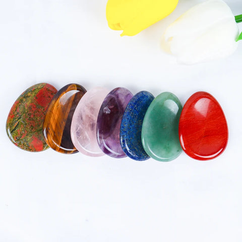 Face Gua Sha Tool Worry Thumb Stone Palm Gemstone Rose Quartz Hand Massage Skin Care Body Natural Crystal Mineral Beauty Product